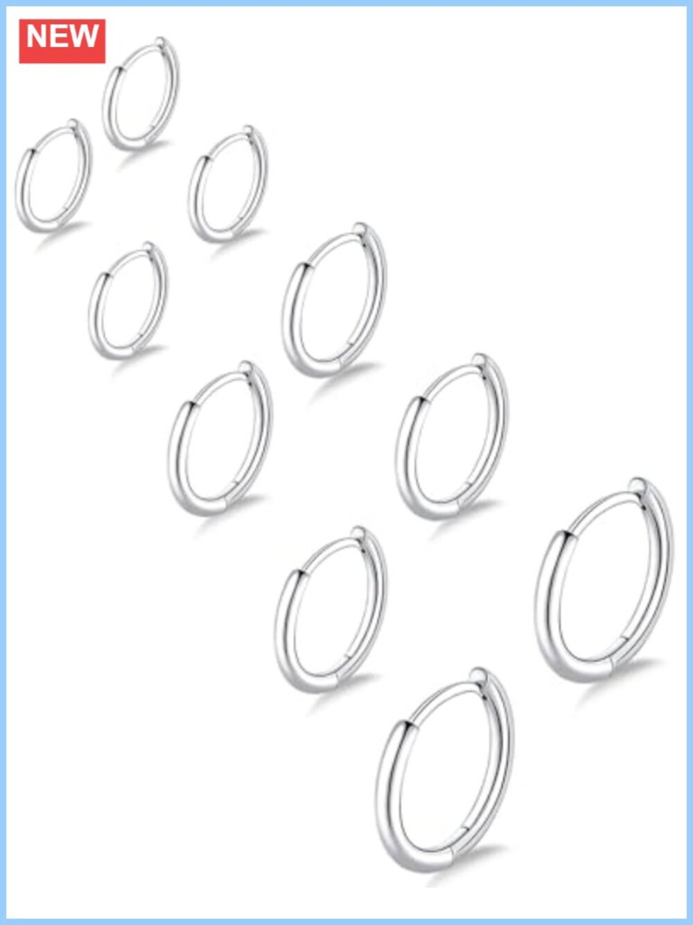 316L Surgical Stainless Steel Small Hoop Earrings Set for Women Men